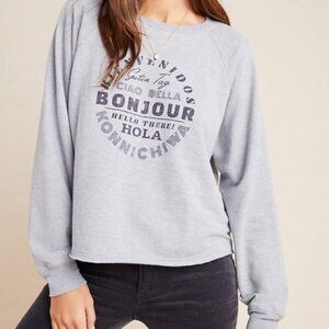 Anthropologie Bonjour Graphic Sweatshirt